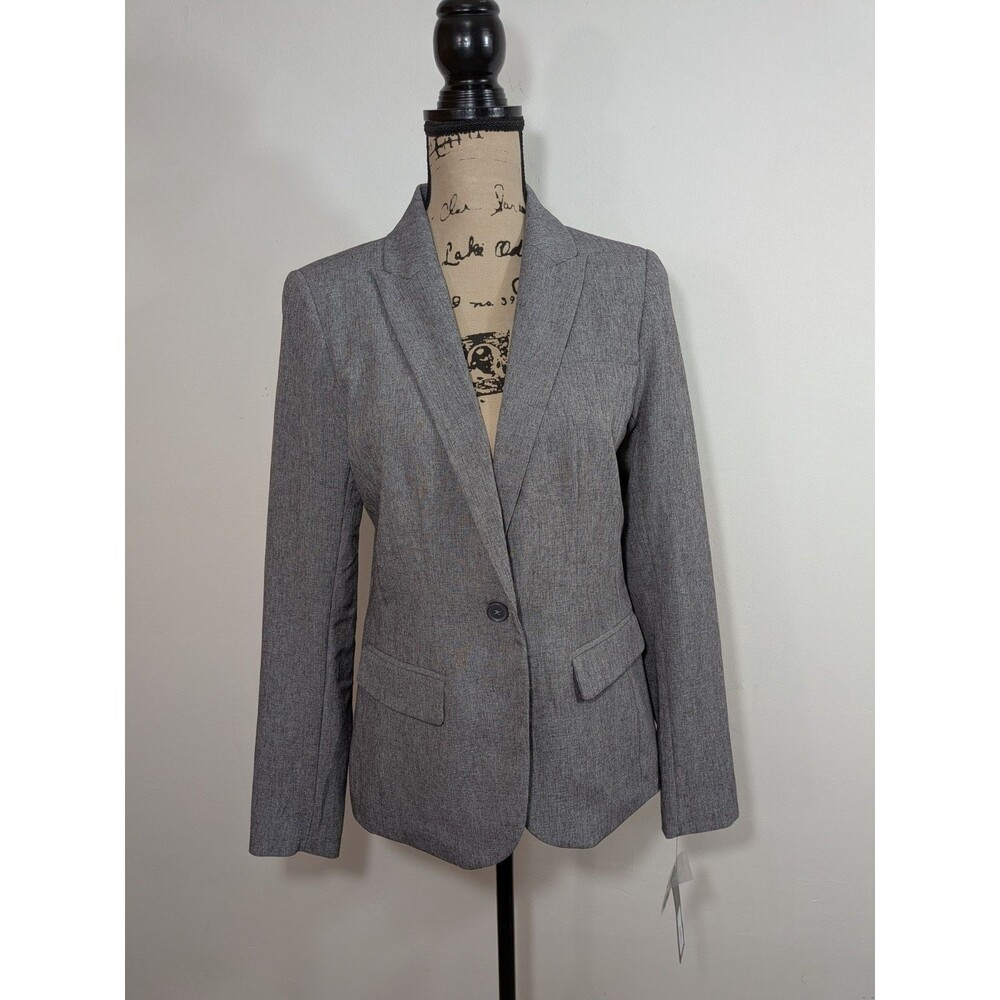 NWT Apt. 9 Women's Blazer Size 8 Gray Suit Jacket Business Career One Button
